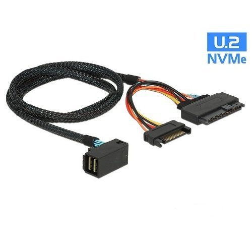 Delock Cable SFF-8643 > U.2 SFF-8639 + SATA power connector 0.75m | 84822