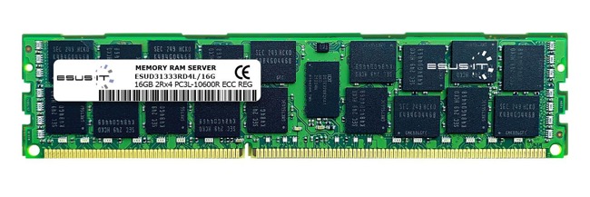 Memory RAM 1x 16GB ESUS IT ECC REGISTERED DDR3 2Rx4 1333MHz PC3-10600 RDIMM | ESUD31333RD4L/16G