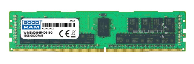 Memory RAM 1x 16GB GoodRAM ECC REGISTERED DDR4 2Rx8 2666MHZ PC4-21300 RDIMM | W-MEM2666R4D816G