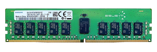 Memory RAM 1x 16GB Samsung ECC REGISTERED DDR4 1Rx4 2400MHz PC4-19200 RDIMM | M393A2K40BB1-CRC