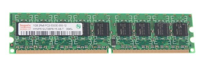 Memory RAM 1x 1GB Hynix ECC UNBUFFERED DDR2  667MHz PC2-5300 UDIMM | HYMP512U72BP8-Y5