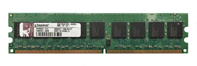 Memory RAM 1x 2GB Kingston ECC UNBUFFERED DDR2  800MHz PC2-6400 UDIMM | KWM553-ELC