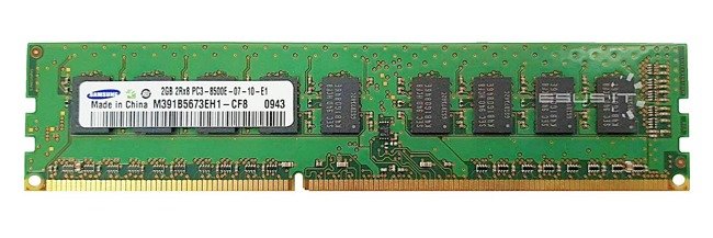 Memory RAM 1x 2GB Samsung ECC UNBUFFERED DDR3 2Rx8 1066MHz PC3-8500 UDIMM | M391B5673EH1-CF8