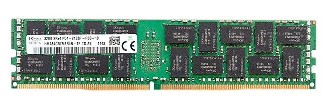 Memory RAM 1x 32GB Hynix ECC REGISTERED DDR4  2133MHz PC4-17000 RDIMM | HMA84GR7MFR4N-TF