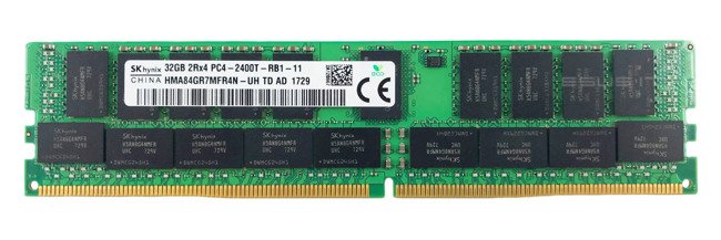 Memory RAM 1x 32GB Hynix ECC REGISTERED DDR4 2Rx4 2400MHz PC4-19200 RDIMM | HMA84GR7MFR4N-UH