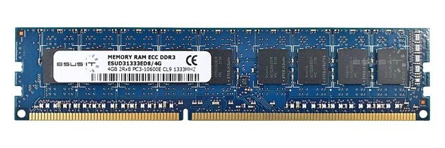 Memory RAM 1x 4GB ESUS IT ECC UNBUFFERED DDR3 2Rx8 1333MHz PC3-10600 UDIMM | ESUD31333ED8/4G