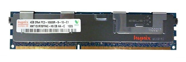 Memory RAM 1x 4GB Hynix ECC REGISTERED DDR3  1333MHz PC3-10600 RDIMM | HMT151R7BFR4C-H9