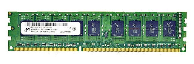 Memory RAM 1x 4GB Micron ECC UNBUFFERED DDR3  1333MHz PC3-10600 UDIMM | MT18JSF51272AZ-1G4