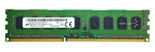 Memory RAM 1x 4GB Micron ECC UNBUFFERED DDR3  1600MHz PC3-12800 UDIMM | MT18JSF51272AZ-1G6