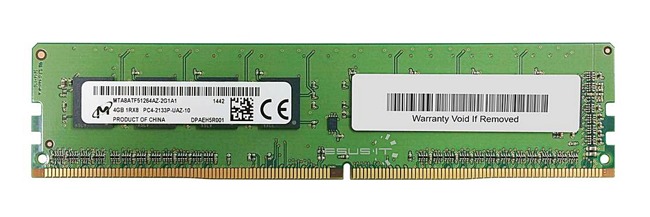 Memory RAM 1x 4GB Micron NON-ECC UNBUFFERED DDR4 2133MHz PC4-17000 UDIMM | MTA8ATF51264AZ-2G1