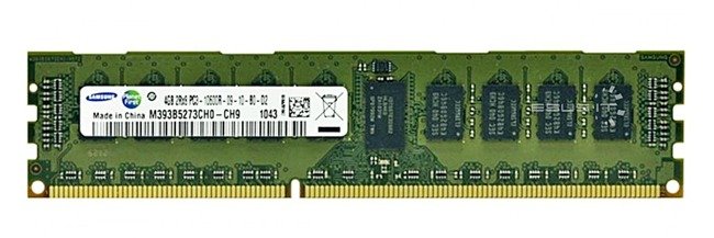 Memory RAM 1x 4GB Samsung ECC REGISTERED DDR3  1333MHz PC3-10600 RDIMM | M393B5273CH0-CH9