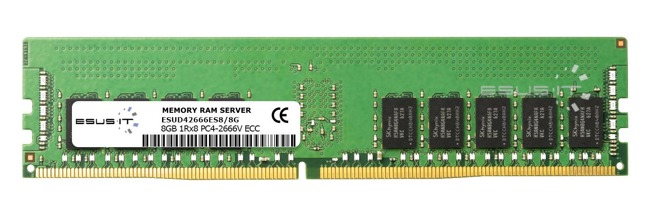 Memory RAM 1x 8GB ESUS IT ECC UNBUFFERED DDR4 1Rx8 2666MHZ PC4-21300 UDIMM | ESUD42666ES8/8G