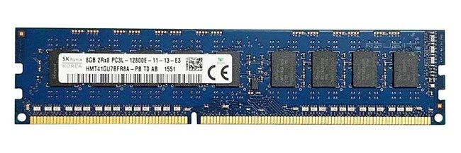 Memory RAM 1x 8GB Hynix ECC UNBUFFERED DDR3  1600MHz PC3-12800 UDIMM | HMT41GU7BFR8A-PB