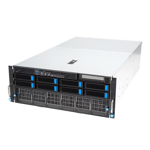 Server platform ASUS 4U ESC8000A-E12P-SKU4/10G/3kW(2+2)/5PCIe/4NVMe 90SF02H4-M00220 AMD x 2 DDR5 x 24 9 x 2.5" SATA/NVME PSU 2+2