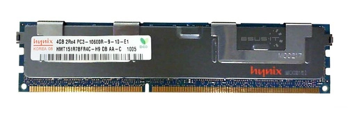 Memory RAM 1x 4GB Hynix ECC REGISTERED DDR3  1333MHz PC3-10600 RDIMM | HMT151R7BFR4C-H9