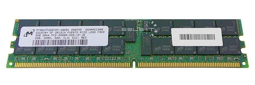 Memory RAM 1x 2GB Micron ECC REGISTERED DDR2  400MHz PC2-3200 RDIMM | MT36HTF25672Y-40EB1