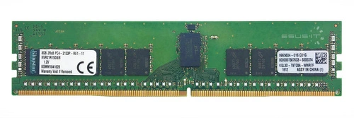 Memory RAM 1x 8GB Kingston ECC REGISTERED DDR4 2Rx8 2133MHz PC4-17000 RDIMM | KVR21R15D8/8